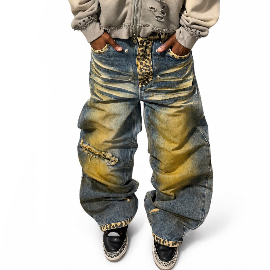 Safari denim (leopard print)